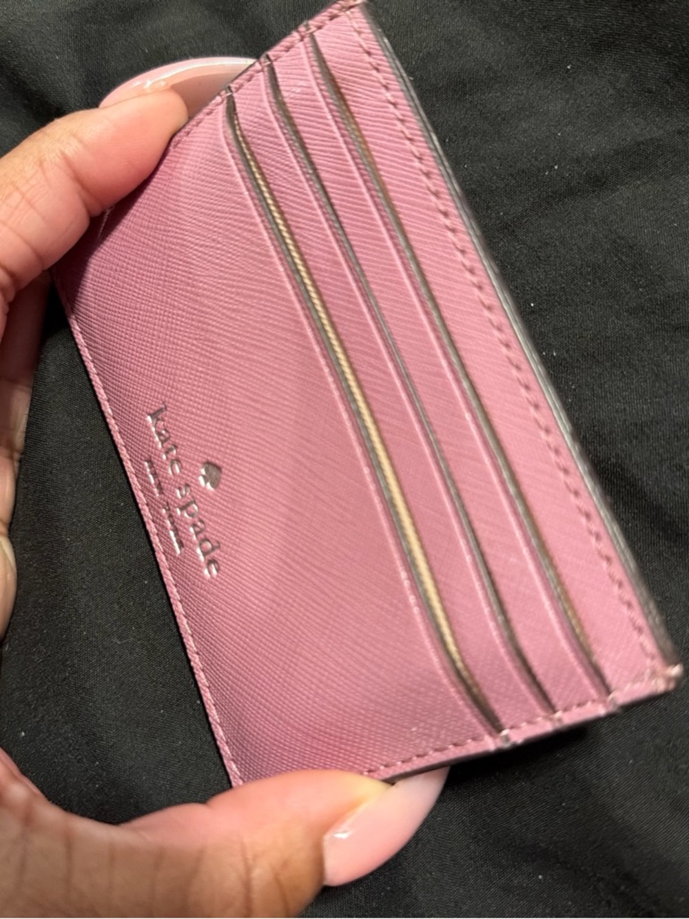 kate spade Blush Pink Saffiano Leather Card Case